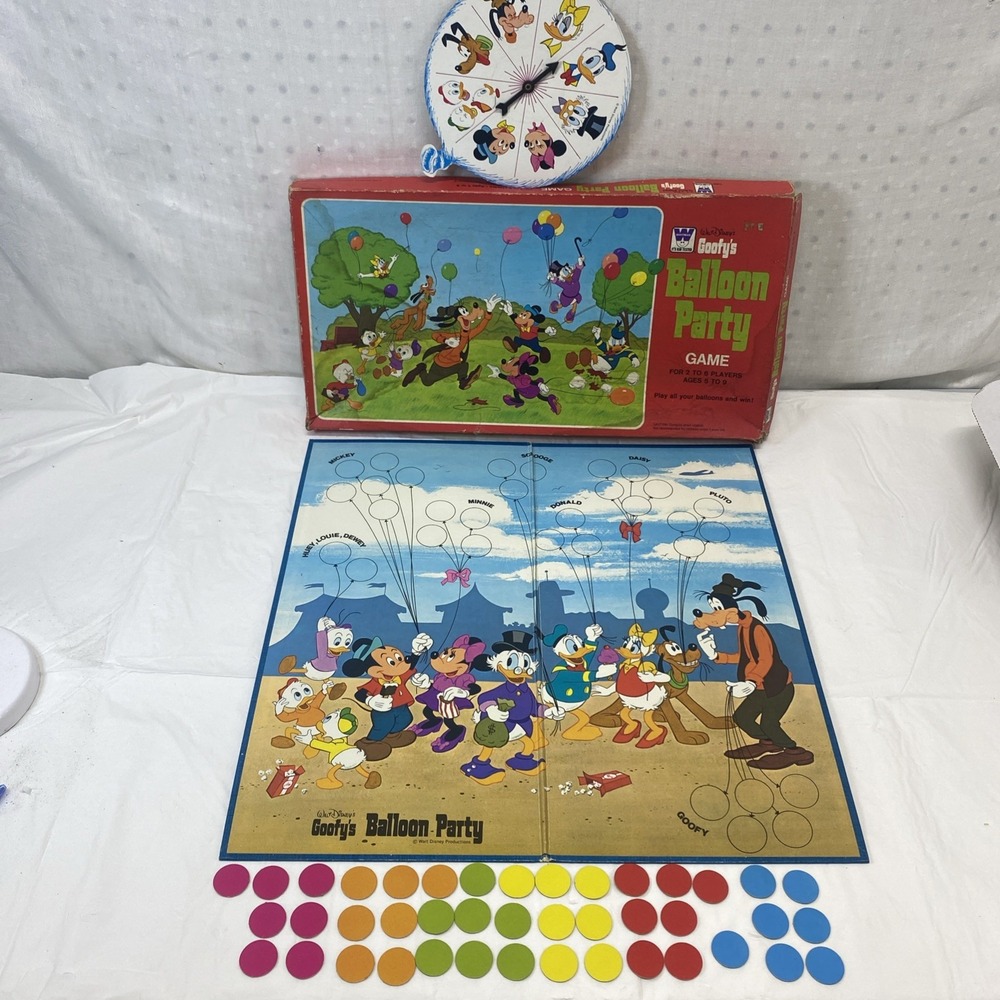 1975 Walt Disney Goofys Balloon Party Whitman Complete Box Is Damaged